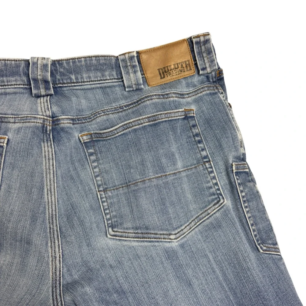 Duluth Trading Ballroom Double Flex Jeans Mens 36x32 Light Wash Standard Fit